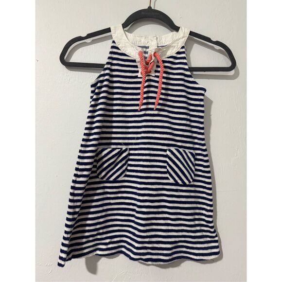 Janie and Jack navy and white striped dress 5 - Picture 1 of 5